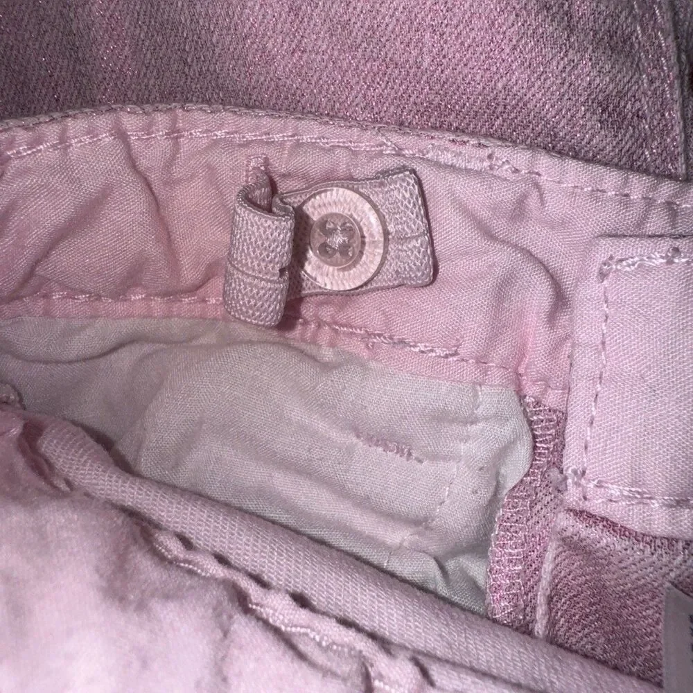 Old Navy Pink Shimmer Jeans Girls 4T Skinny Pants Adjustable Waist Fall Winter